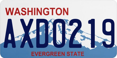WA license plate AXD0219