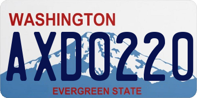 WA license plate AXD0220