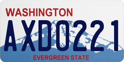 WA license plate AXD0221