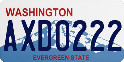 WA license plate AXD0222