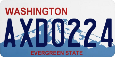 WA license plate AXD0224