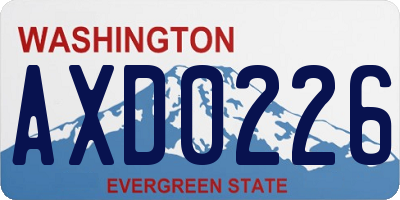 WA license plate AXD0226
