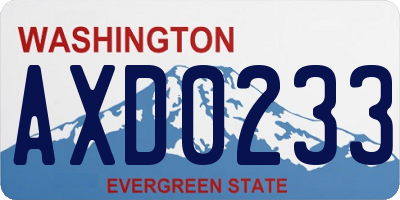 WA license plate AXD0233