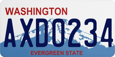 WA license plate AXD0234