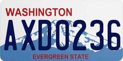 WA license plate AXD0236