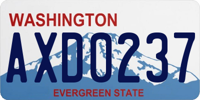 WA license plate AXD0237