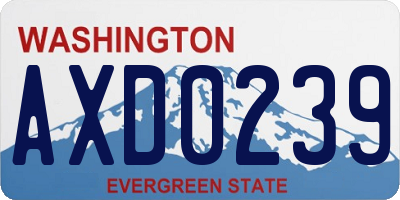 WA license plate AXD0239