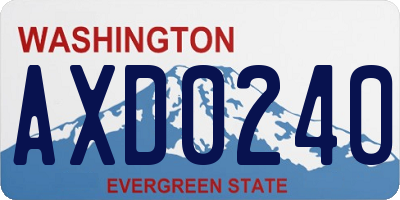 WA license plate AXD0240