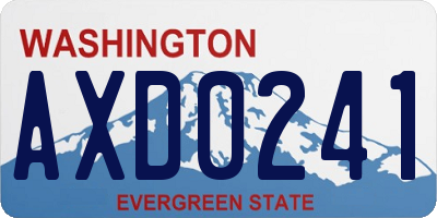 WA license plate AXD0241
