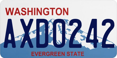 WA license plate AXD0242