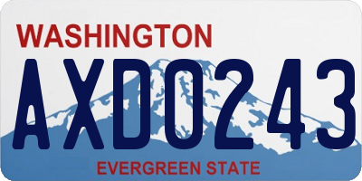 WA license plate AXD0243
