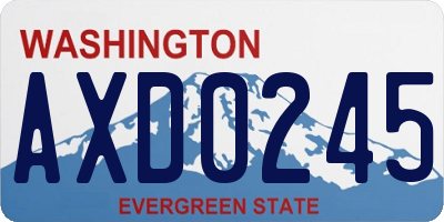 WA license plate AXD0245