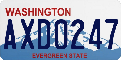 WA license plate AXD0247