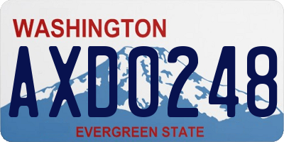 WA license plate AXD0248