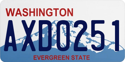 WA license plate AXD0251