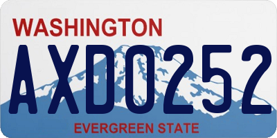 WA license plate AXD0252
