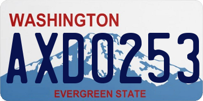 WA license plate AXD0253