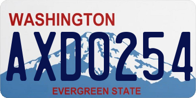 WA license plate AXD0254