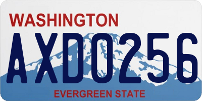 WA license plate AXD0256