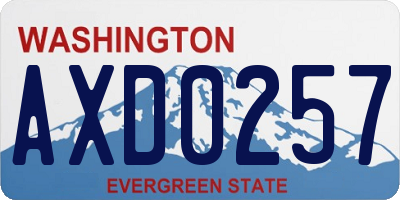 WA license plate AXD0257