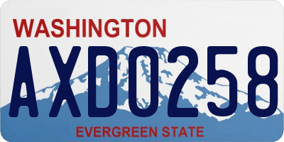 WA license plate AXD0258