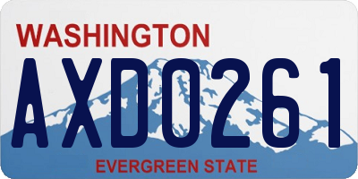 WA license plate AXD0261