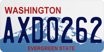 WA license plate AXD0262