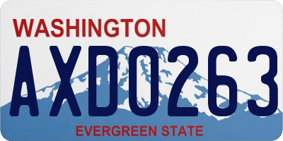 WA license plate AXD0263