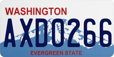 WA license plate AXD0266