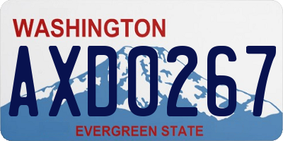 WA license plate AXD0267
