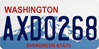 WA license plate AXD0268
