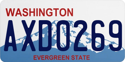 WA license plate AXD0269
