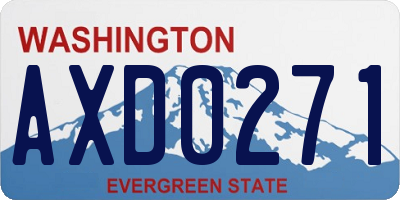 WA license plate AXD0271