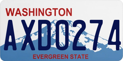 WA license plate AXD0274