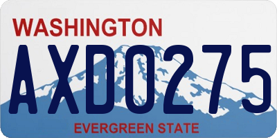 WA license plate AXD0275