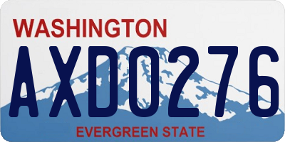 WA license plate AXD0276