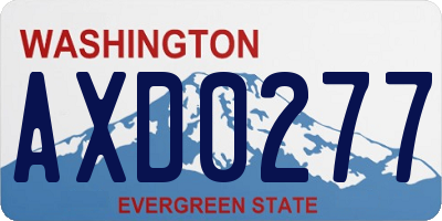WA license plate AXD0277