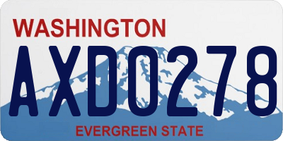 WA license plate AXD0278