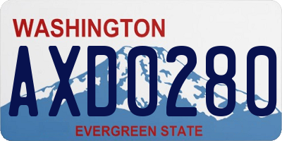 WA license plate AXD0280