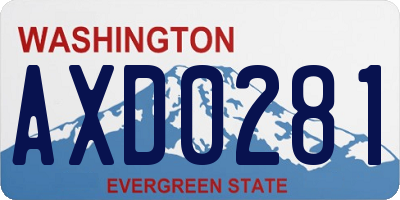 WA license plate AXD0281