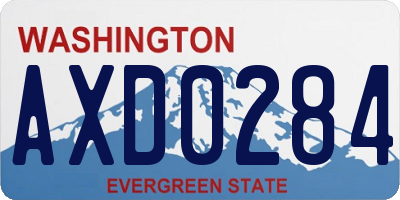WA license plate AXD0284