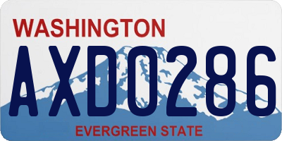 WA license plate AXD0286