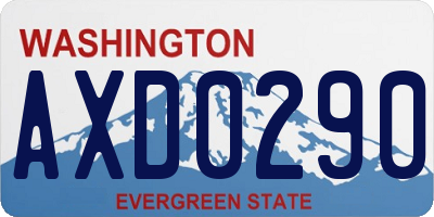 WA license plate AXD0290