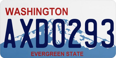 WA license plate AXD0293