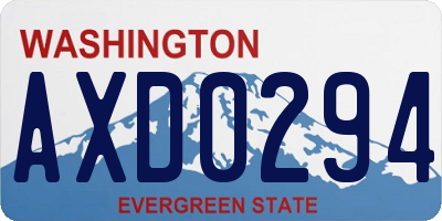 WA license plate AXD0294
