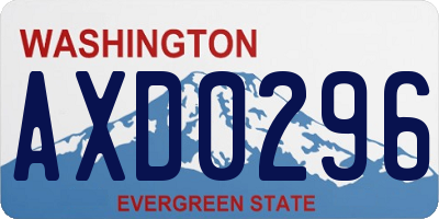 WA license plate AXD0296