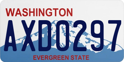 WA license plate AXD0297