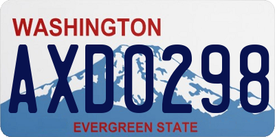 WA license plate AXD0298