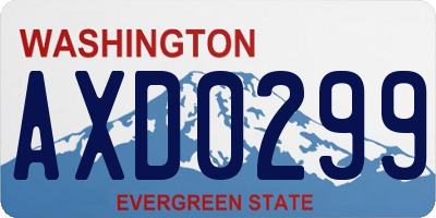 WA license plate AXD0299