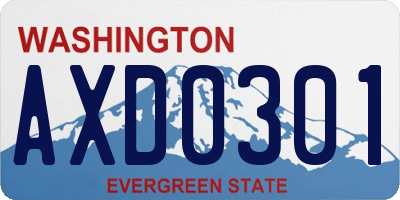 WA license plate AXD0301